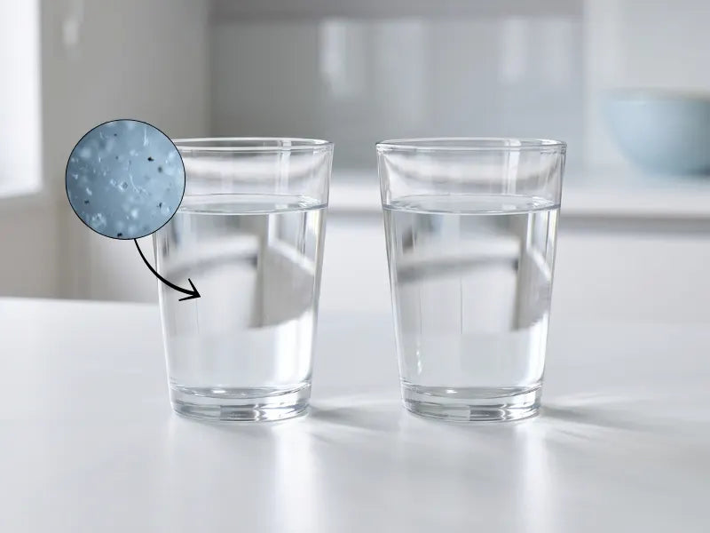 No plastic bottle touching your water.